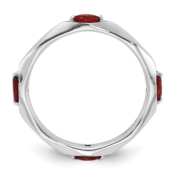 Sterling Silver Stackable Expressions Gemstone Rings