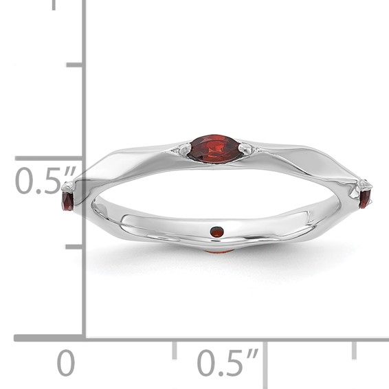 Sterling Silver Stackable Expressions Gemstone Rings