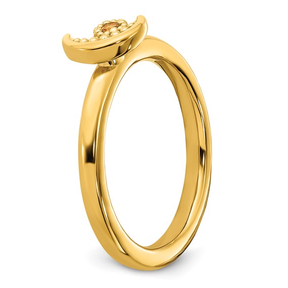 Sterling Silver Stackable Expressions Citrine Moon Rings
