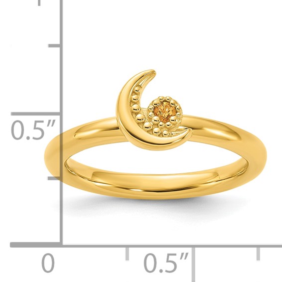 Sterling Silver Stackable Expressions Citrine Moon Rings