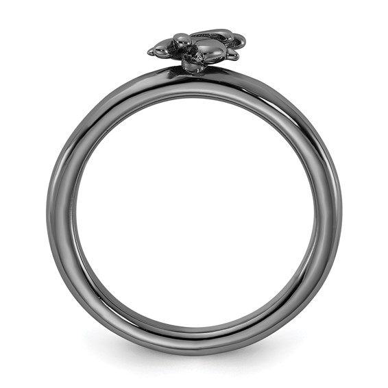 Sterling Silver Stackable Expressions Black Rhodium Bee Ring