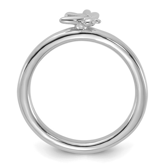 Sterling Silver Stackable Expressions Rhodium-plated Bee Ring