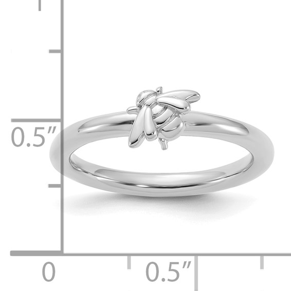 Sterling Silver Stackable Expressions Rhodium-plated Bee Ring