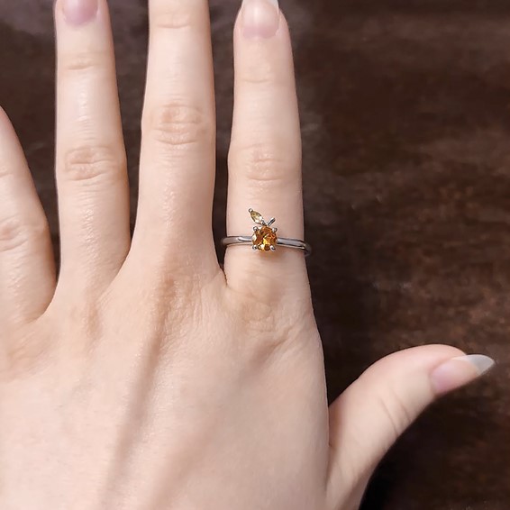 Sterling Silver Stackable Expressions RH-plated Citrine Peridot Orange Ring