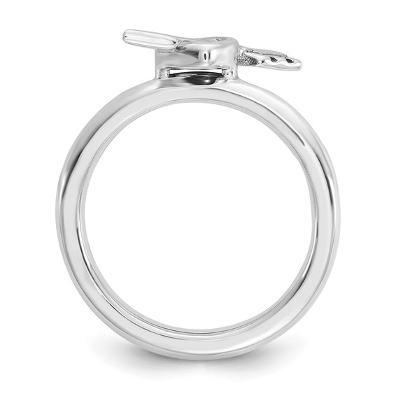 Sterling Silver Stackable Expressions Antiqued Heart with Arrow Ring