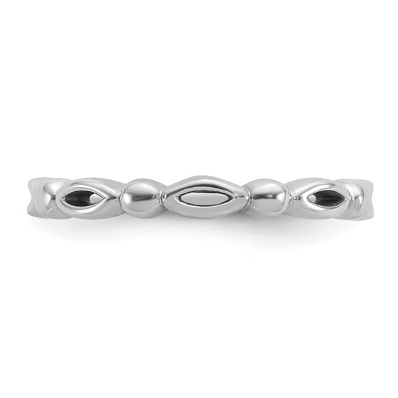 Sterling Silver Stackable Expressions Rhodium-plated Ring