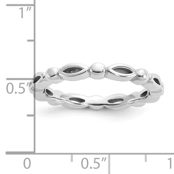 Sterling Silver Stackable Expressions Rhodium-plated Ring