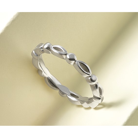 Sterling Silver Stackable Expressions Rhodium-plated Ring