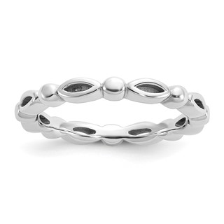 Sterling Silver Stackable Expressions Rhodium-plated Ring
