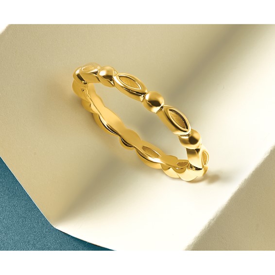 Sterling Silver Stackable Expressions Gold-plated Ring