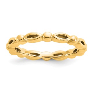 Sterling Silver Stackable Expressions Gold-plated Ring