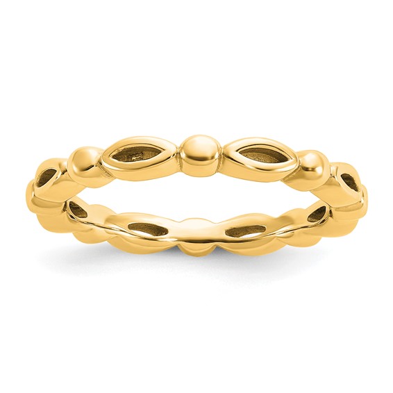Sterling Silver Stackable Expressions Gold-plated Ring