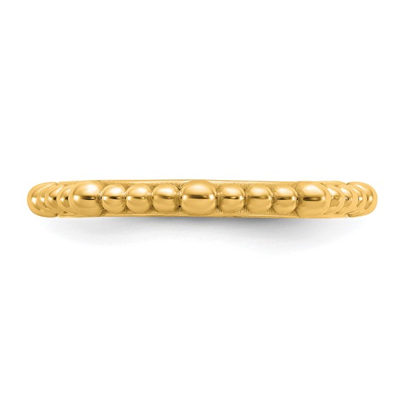 Sterling Silver Stackable Expressions Gold-plated Beaded Ring