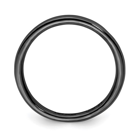 Sterling Silver Stackable Expressions Black-plated Polished Ring