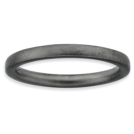 Sterling Silver Stackable Expressions Black-plated Satin Ring