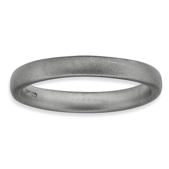 Sterling Silver Stackable Expressions Rhodium Satin Ring