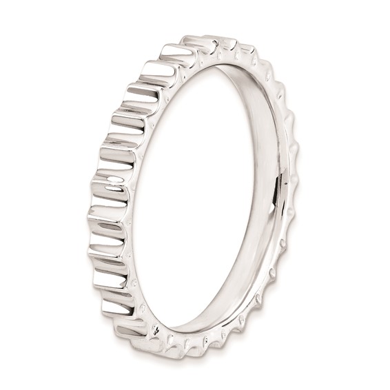 Sterling Silver Stackable Expressions Rhodium Ring