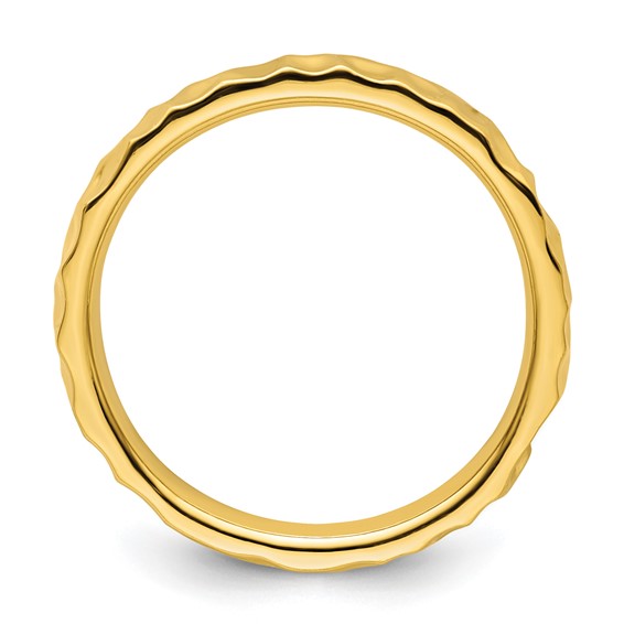 Sterling Silver Stackable Expressions Gold-plated Ring