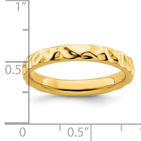 Sterling Silver Stackable Expressions Gold-plated Ring