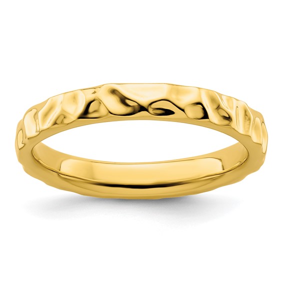 Sterling Silver Stackable Expressions Gold-plated Ring