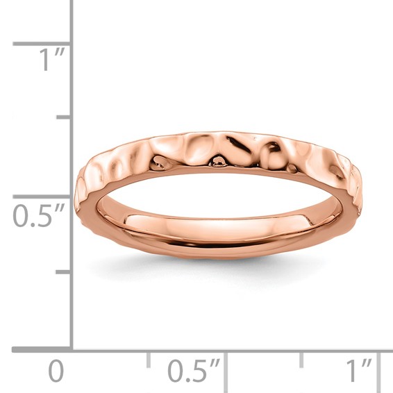 Sterling Silver Stackable Expressions Pink-plated Ring