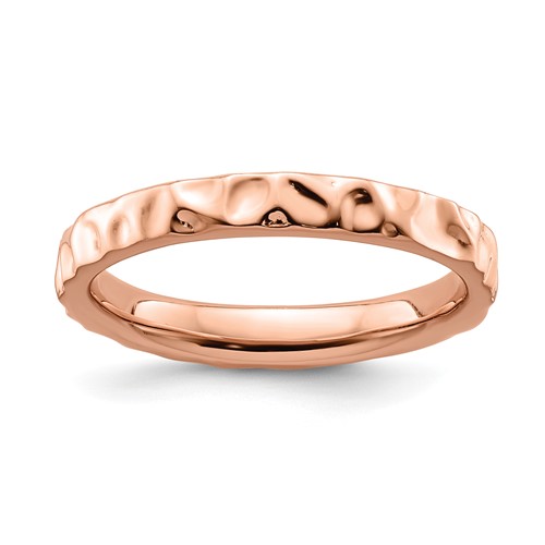 Sterling Silver Stackable Expressions Pink-plated Ring