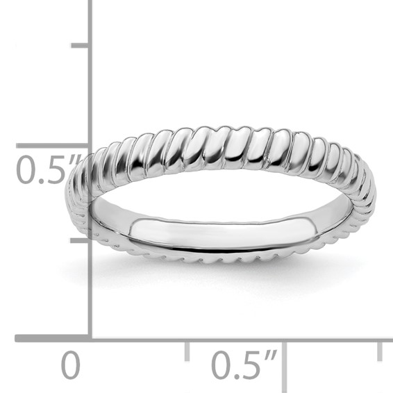 Sterling Silver Stackable Expressions Rhodium Ring