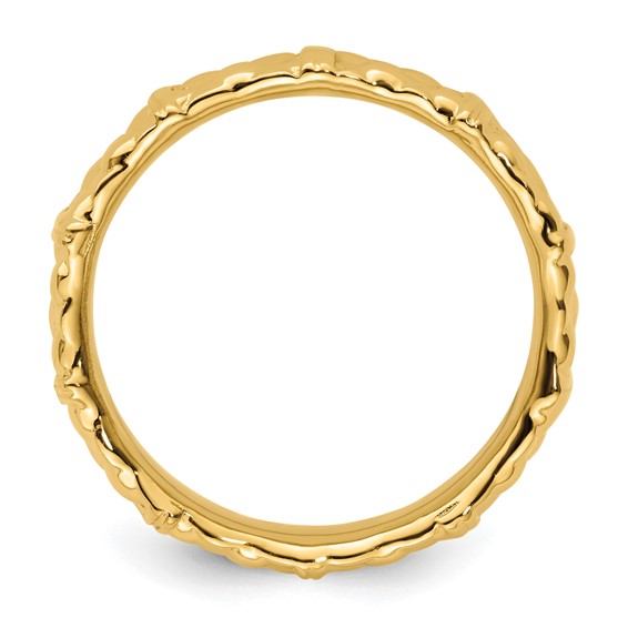 Sterling Silver Stackable Expressions Gold-plated Ring