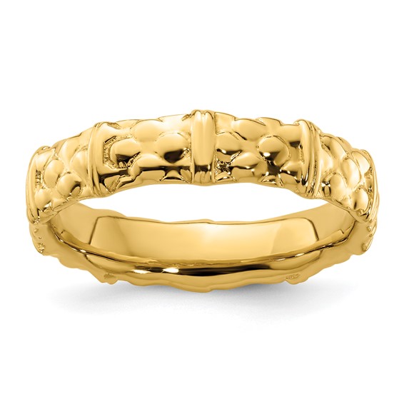 Sterling Silver Stackable Expressions Gold-plated Ring