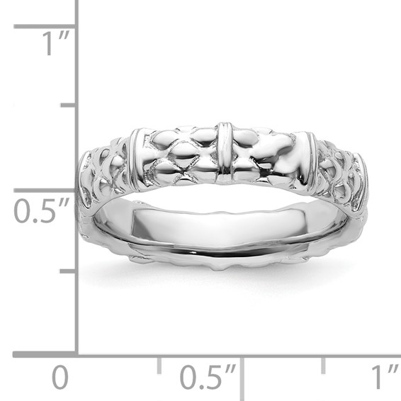 Sterling Silver Stackable Expressions Rhodium Ring