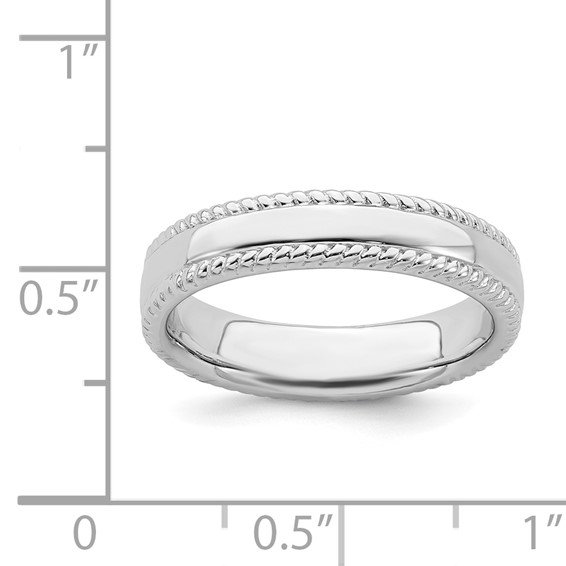Sterling Silver Stackable Expressions Rhodium Ring