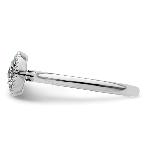 Sterling Silver Stackable Expressions Blue Topaz Rhodium Ring