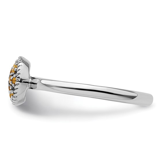 Sterling Silver Stackable Expressions Citrine Rhodium Ring