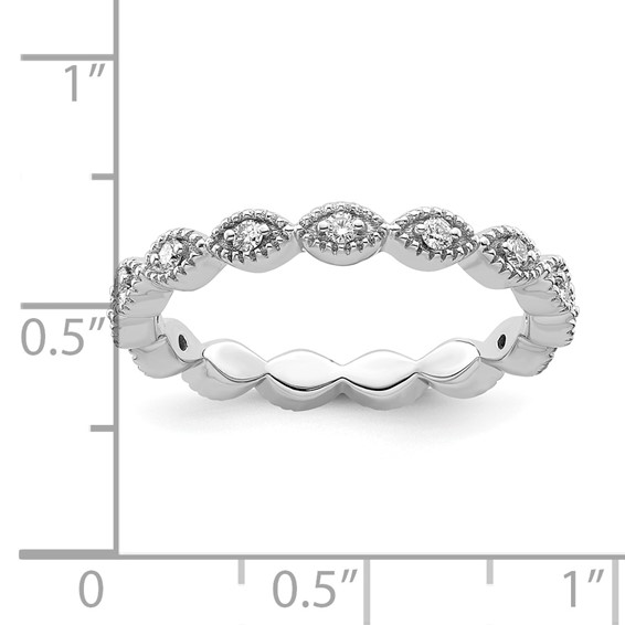 Sterling Silver Stackable Expressions Diamond Ring