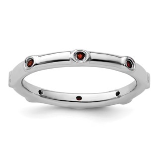 Sterling Silver Stackable Expressions Gemstone Rings