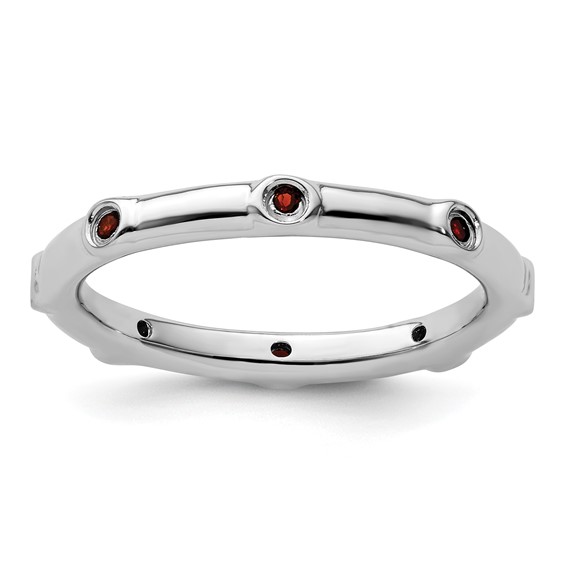 Sterling Silver Stackable Expressions Gemstone Rings