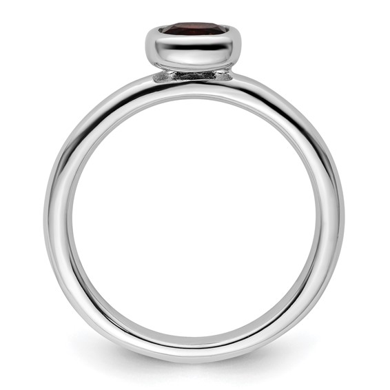 Sterling Silver Stackable Expressions Cushion Cut Gemston Bezel Ring