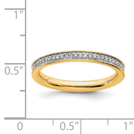 Sterling Silver Stackable Expressions & Diamonds Gold-plated Ring