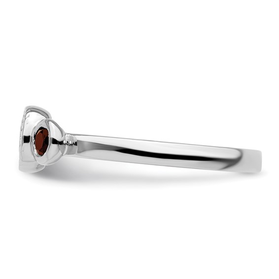 Sterling Silver Stackable Expressions Double Round Gemstone & Rings