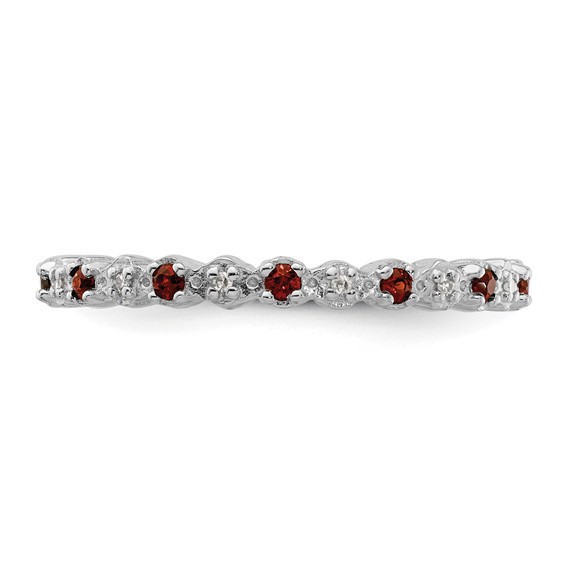 Sterling Silver Stackable Expressions Gemstone & Diamond Ring                