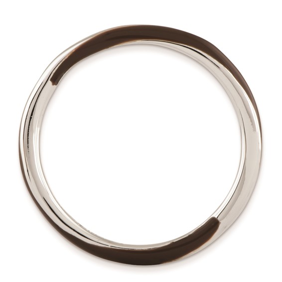 Sterling Silver Stackable Expressions Twisted Brown Enameled Ring