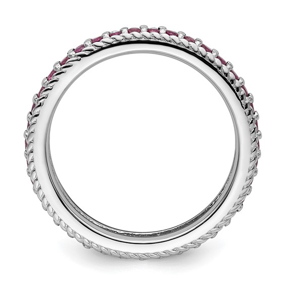 Sterling Silver Stackable Expressions Gemstone Eternity Rings