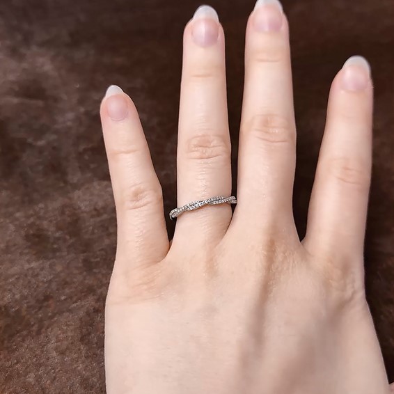 Sterling Silver Stackable Expressions Polished Diamond Ring