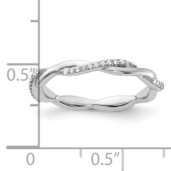 Sterling Silver Stackable Expressions Polished Diamond Ring