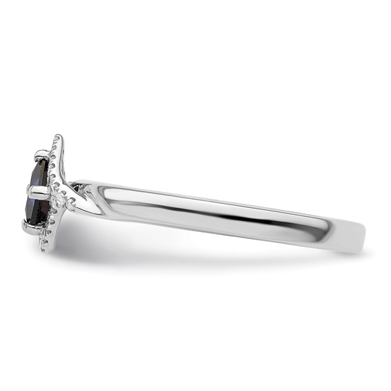 Sterling Silver Stackable Expressions Polished Created Gemstone & Diamond Rings