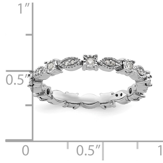 Sterling Silver Stackable Expressions Polished Diamond Ring