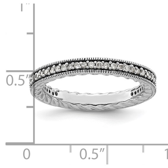 Sterling Silver Stackable Expressions Polished Diamond Ring