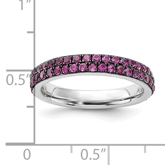 Sterling Silver Stackable Expressions Polished Created Ruby Ring