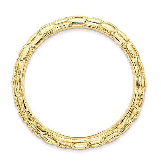 Sterling Silver Stackable Expressions Polished Gold-plate Wave Ring