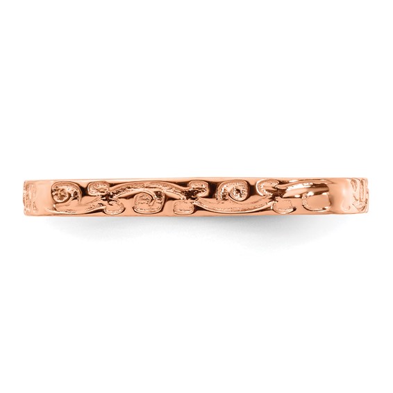 Sterling Silver Stackable Expressions Polished Pink-plated Square Ring